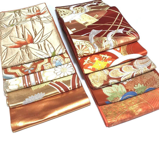6100# Japanese Vintage Bundle 10pcs Set Bulk Obi Belt Kimono Pure Silk Wholesale
