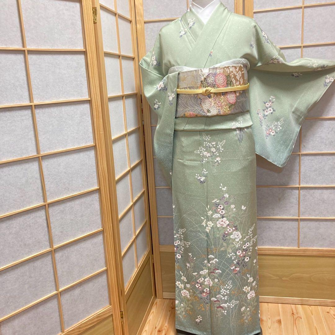 3917# Japanese Kimono Vintage Womens Silk Fabric Robe Kimono only sold