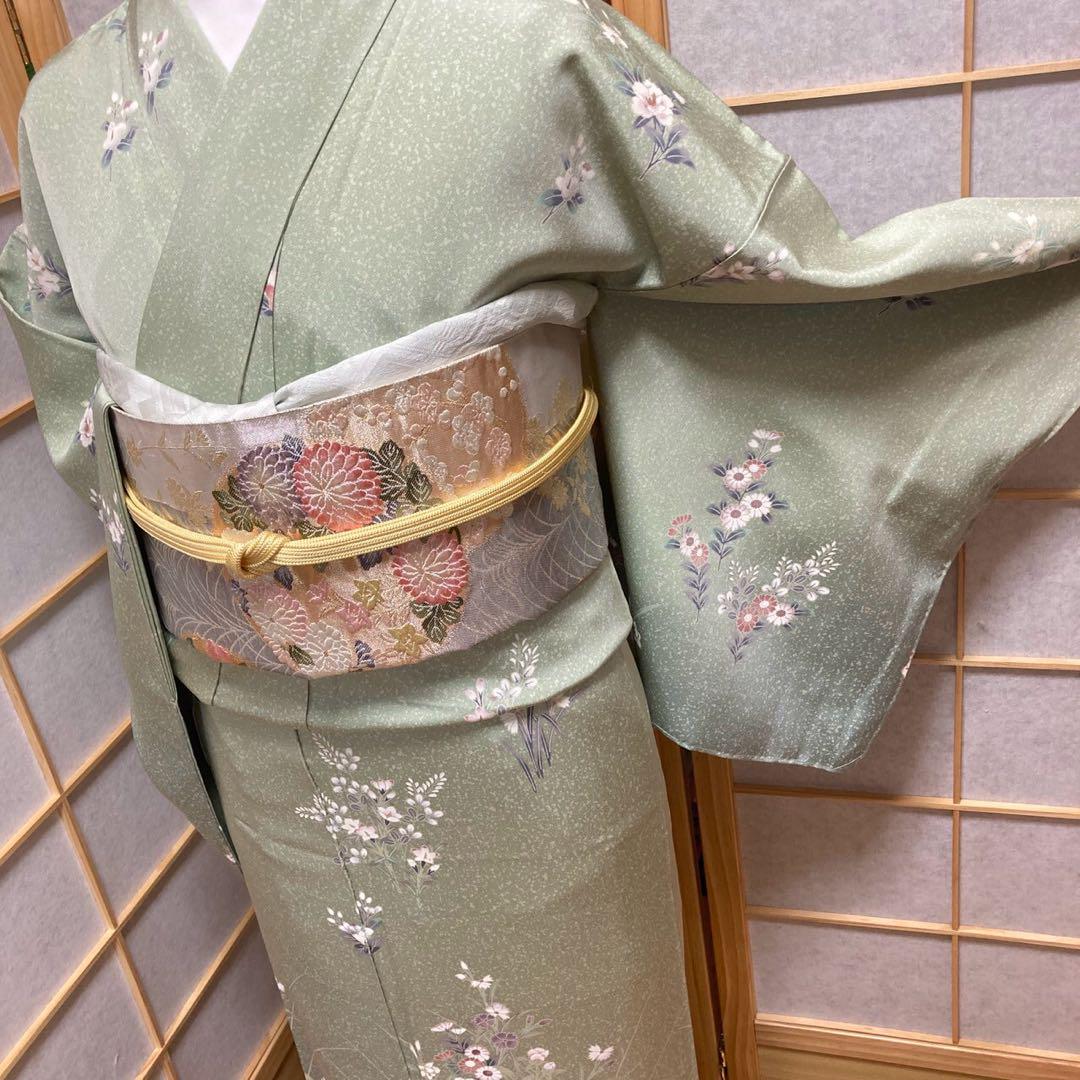 3917# Japanese Kimono Vintage Womens Silk Fabric Robe Kimono only sold