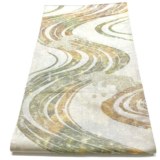 4523# Japanese Vintage Fukuro Obi Belt Kimono Fabric Silk Traditional Untailored