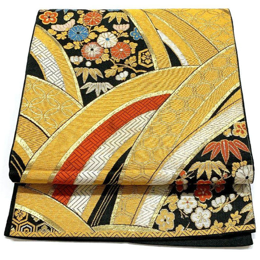 3301# Japanese Vintage Fukuro Obi Belt Kimono Fabric Silk Traditional Untailored