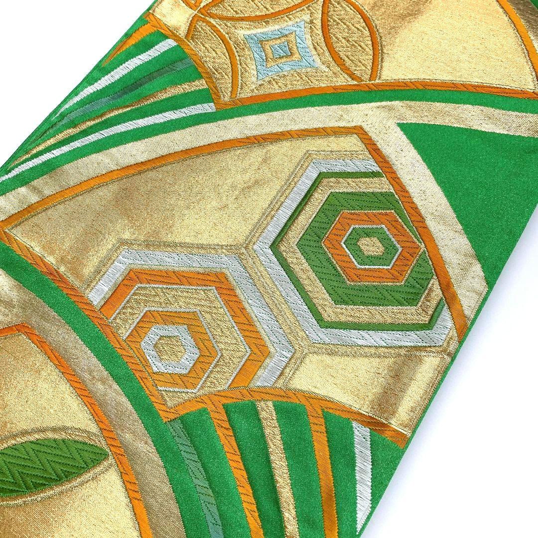4110# Japanese Vintage Fukuro Obi Belt Kimono Fabric Silk Traditional Untailored　