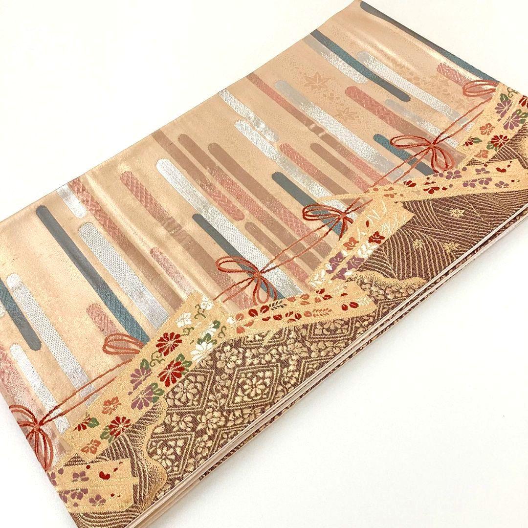 4307# Japanese Vintage Fukuro Obi Belt Kimono Fabric Silk Traditional