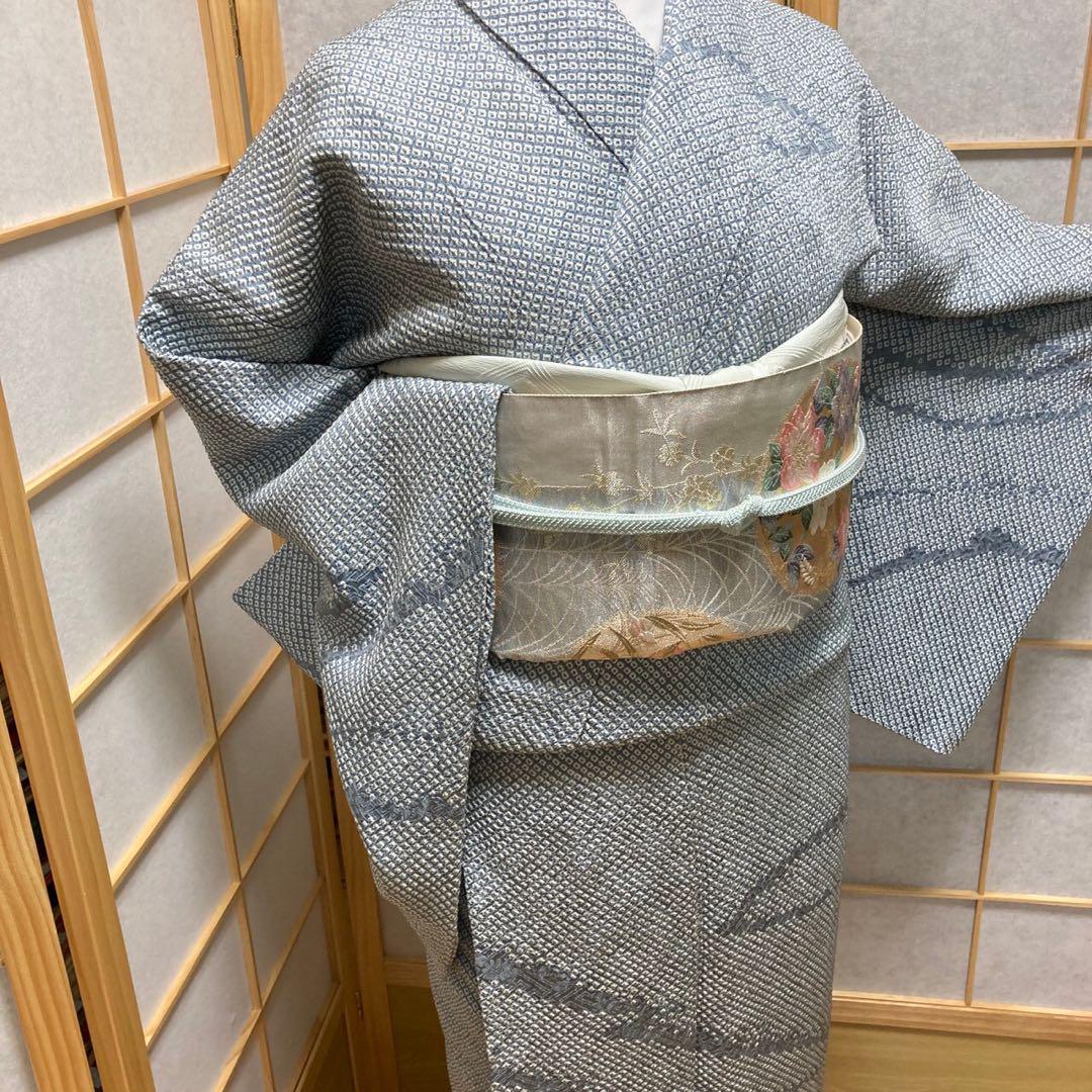 3109# Japanese Kimono Vintage Womens Silk Fabric Robe Kimono only sold Shibori