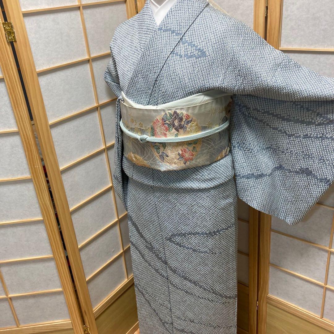 3109# Japanese Kimono Vintage Womens Silk Fabric Robe Kimono only sold Shibori