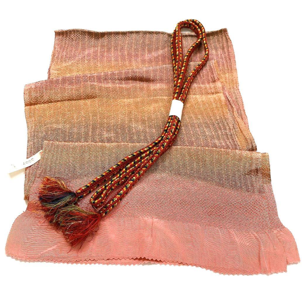 4614# Japanese Kimono Accessory Vintage Obiage and Obijime 2-piece Set Silk