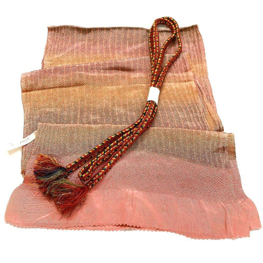 4614# Japanese Kimono Accessory Vintage Obiage and Obijime 2-piece Set Silk