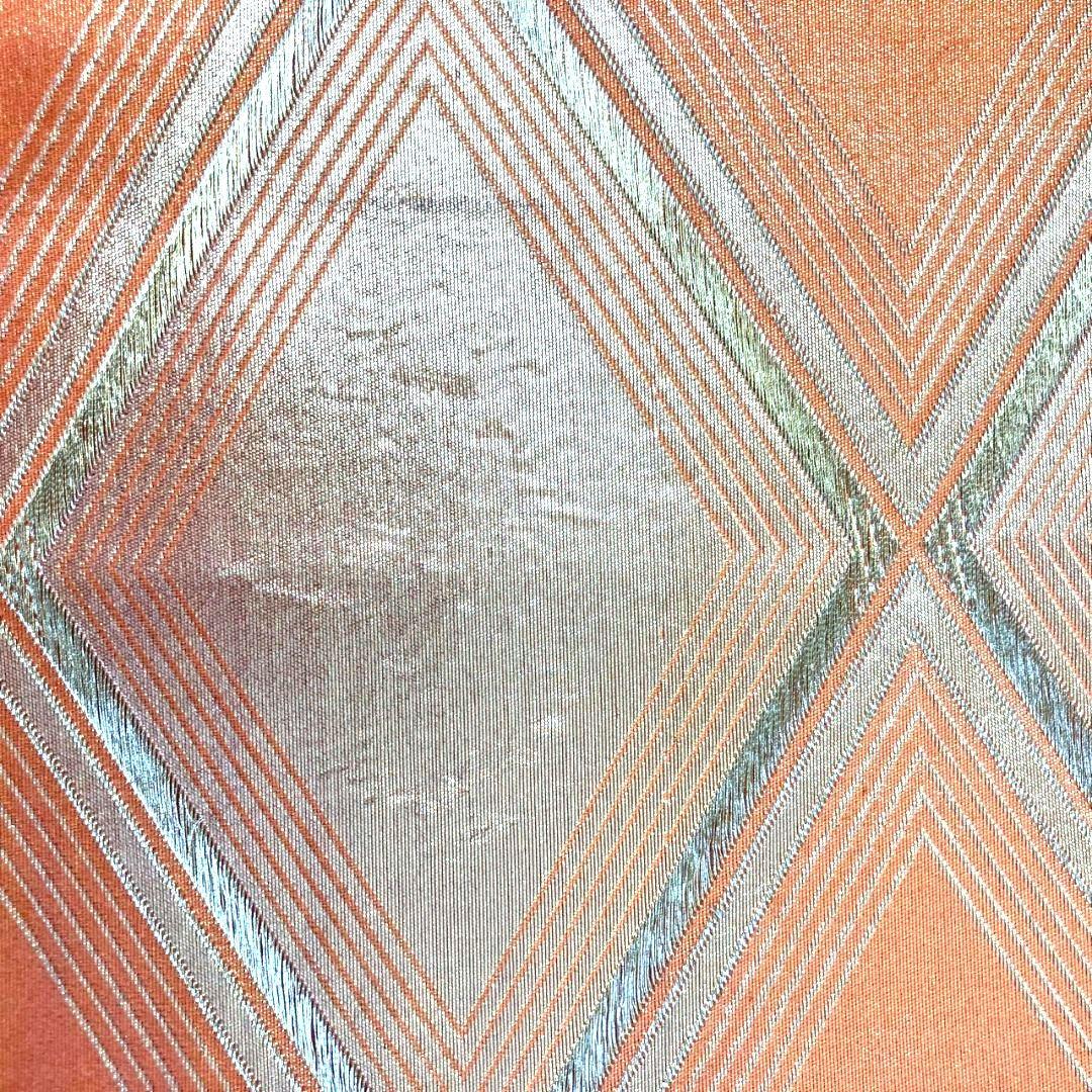3097# Japanese Vintage Fukuro Obi Belt Kimono Fabric Silk Traditional Orange