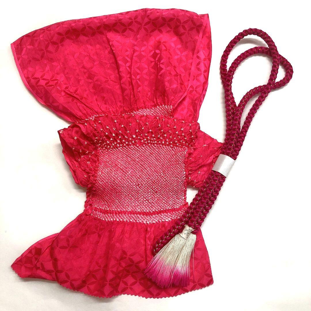 0967# Japanese Kimono Accessory Obiage and Obijime 2-piece Set Silk Shibori