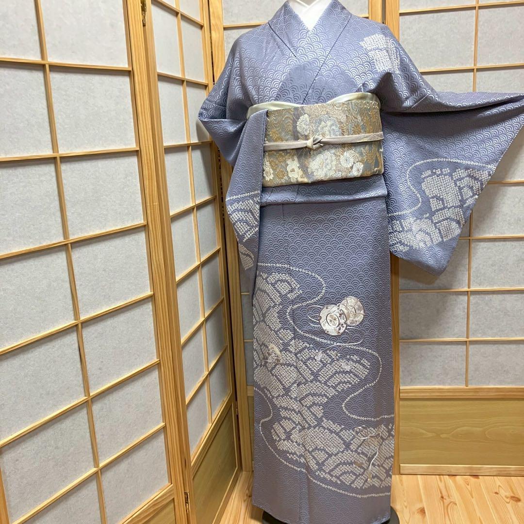 5445# Japanese Kimono Vintage Womens Silk Fabric Robe Kimono only sold Shibori