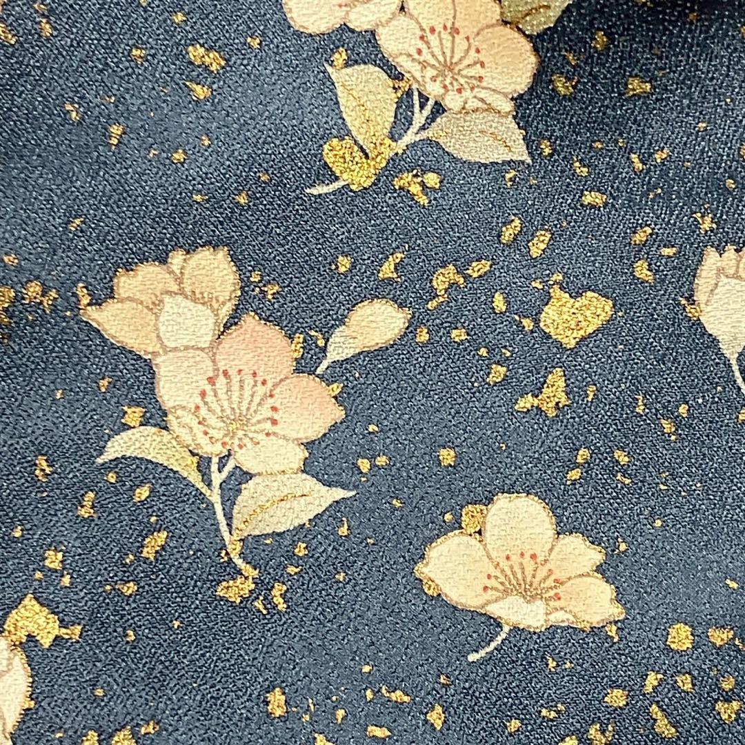 4416# Japanese Kimono Vintage Womens Silk Fabric Robe Kimono only sold Blue