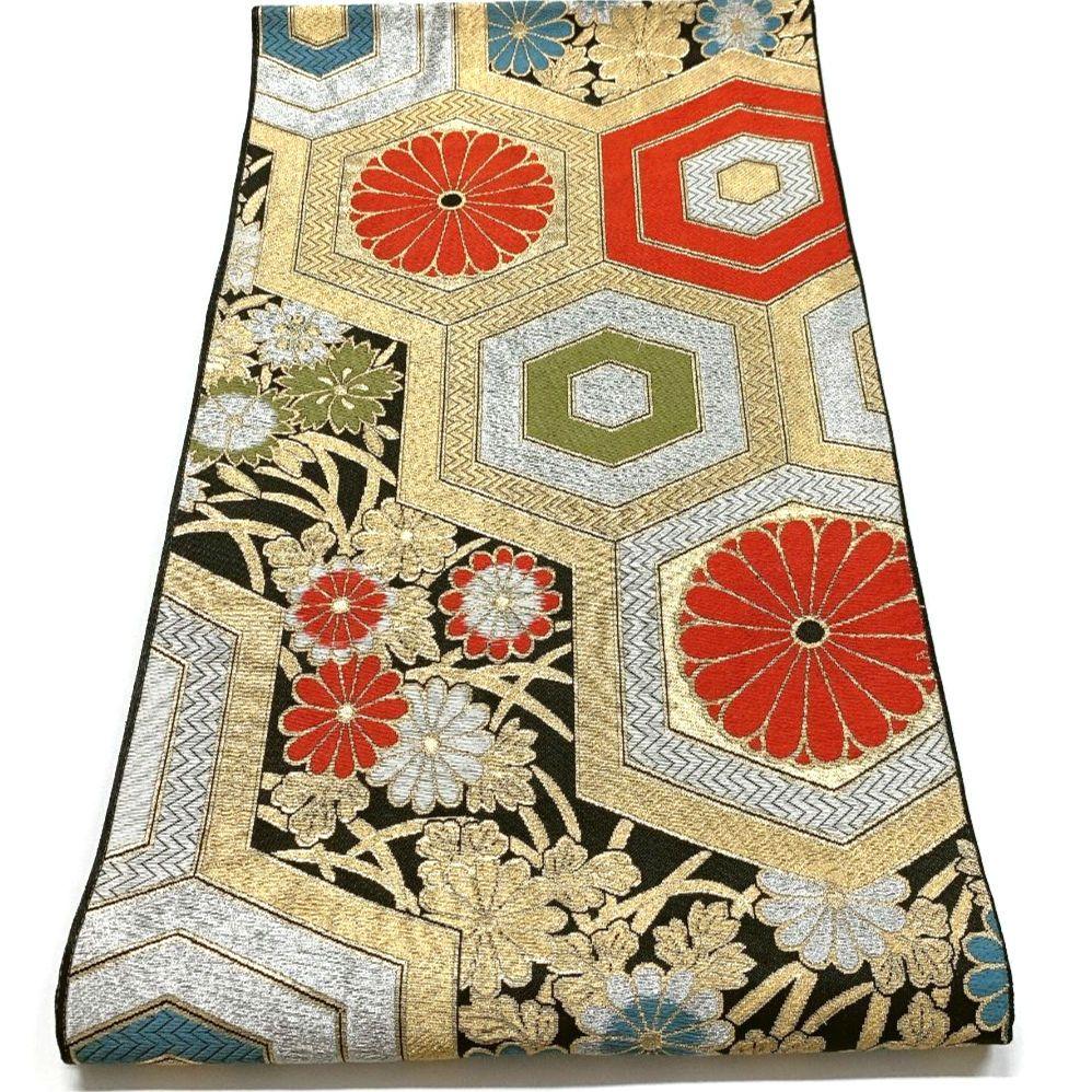 5074# Japanese Vintage Fukuro Obi Belt Kimono Fabric Silk Traditional Untailored