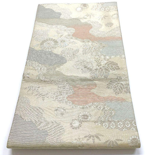 4479# Japanese Vintage Fukuro Obi Belt Kimono Fabric Silk Traditional