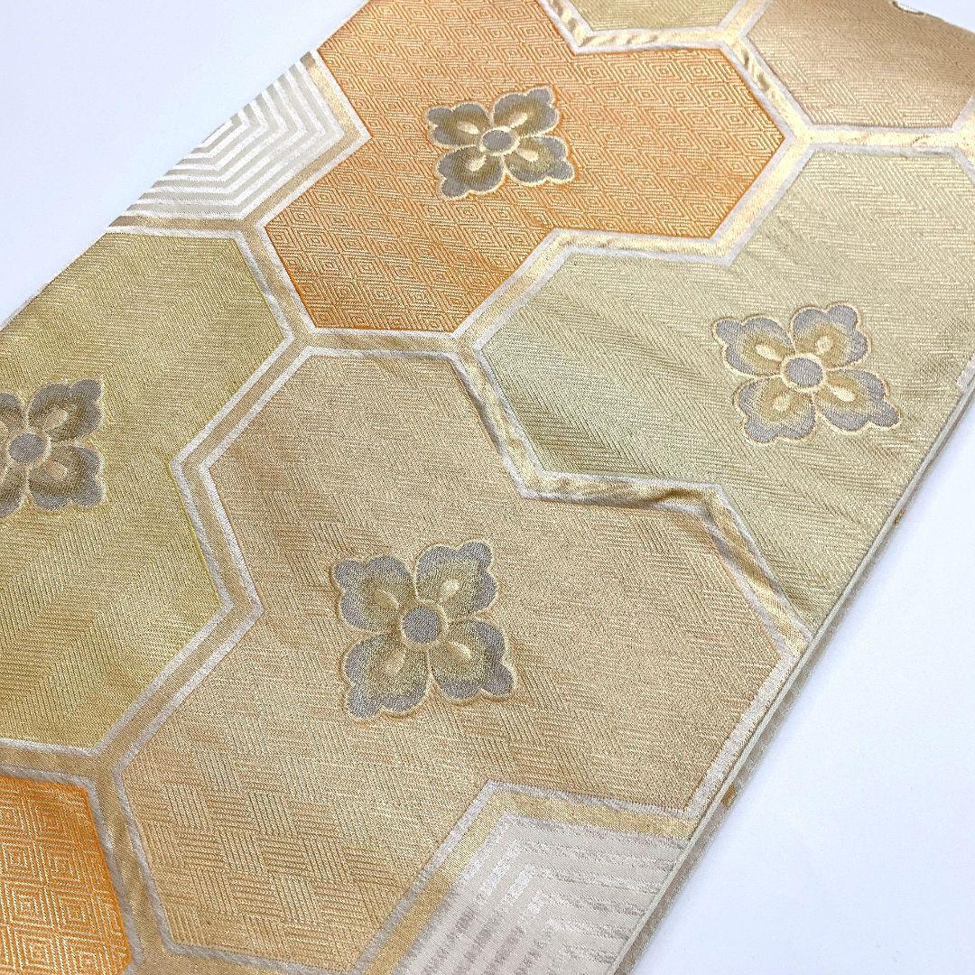 4091# Japanese Vintage Fukuro Obi Belt Kimono Fabric Silk Traditional