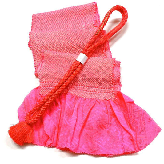 4201# Japanese Kimono Accessory Obiage and Obijime 2-piece Set Silk Shibori