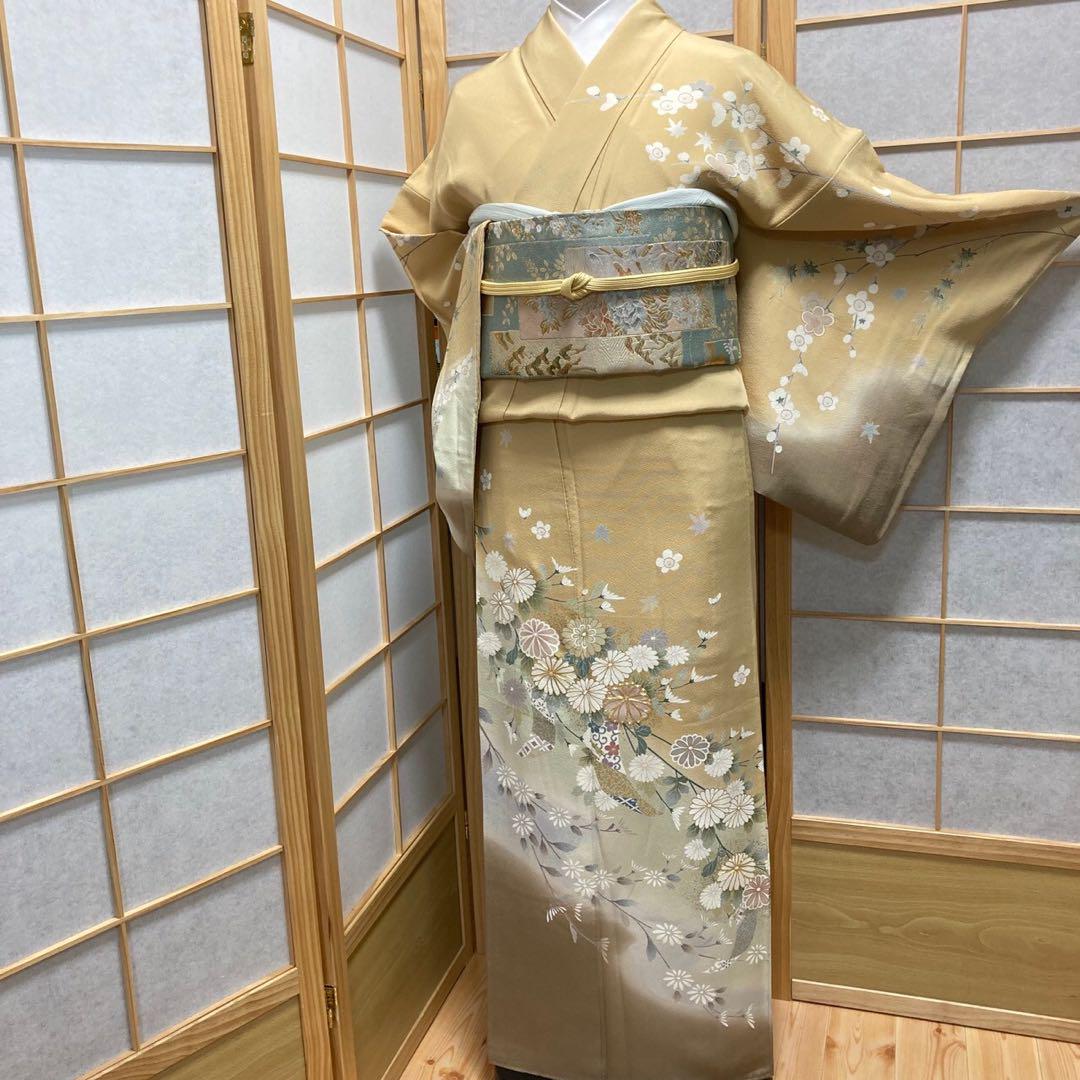 2891# Japanese Kimono Vintage Womens Silk Fabric Robe Kimono only sold