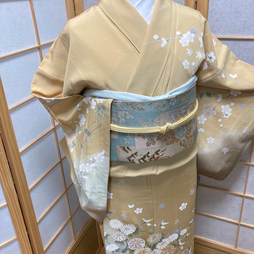 2891# Japanese Kimono Vintage Womens Silk Fabric Robe Kimono only sold