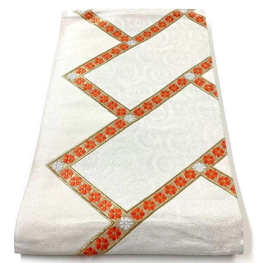 4293# Japanese Vintage Fukuro Obi Belt Kimono Fabric Silk Traditional