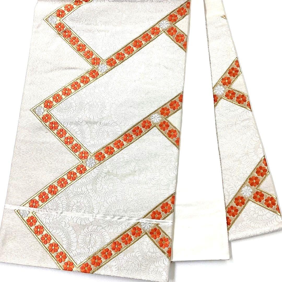 4293# Japanese Vintage Fukuro Obi Belt Kimono Fabric Silk Traditional