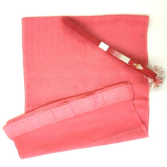 2948# Japanese Kimono Accessory Vintage Obiage and Obijime 2-piece Set Silk