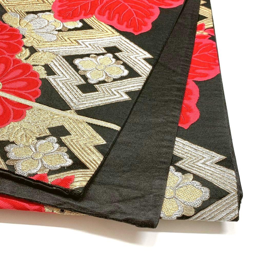4143# Japanese Vintage Fukuro Obi Belt Kimono Fabric Silk Traditional Black