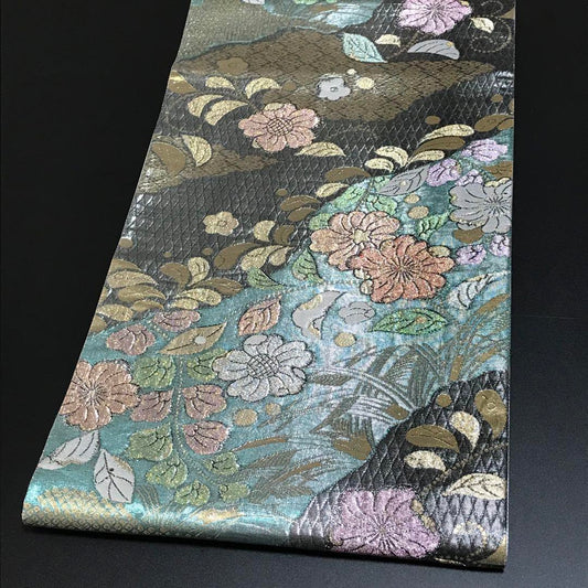 3951# Japanese Vintage Fukuro Obi Belt Kimono Fabric Silk Traditional