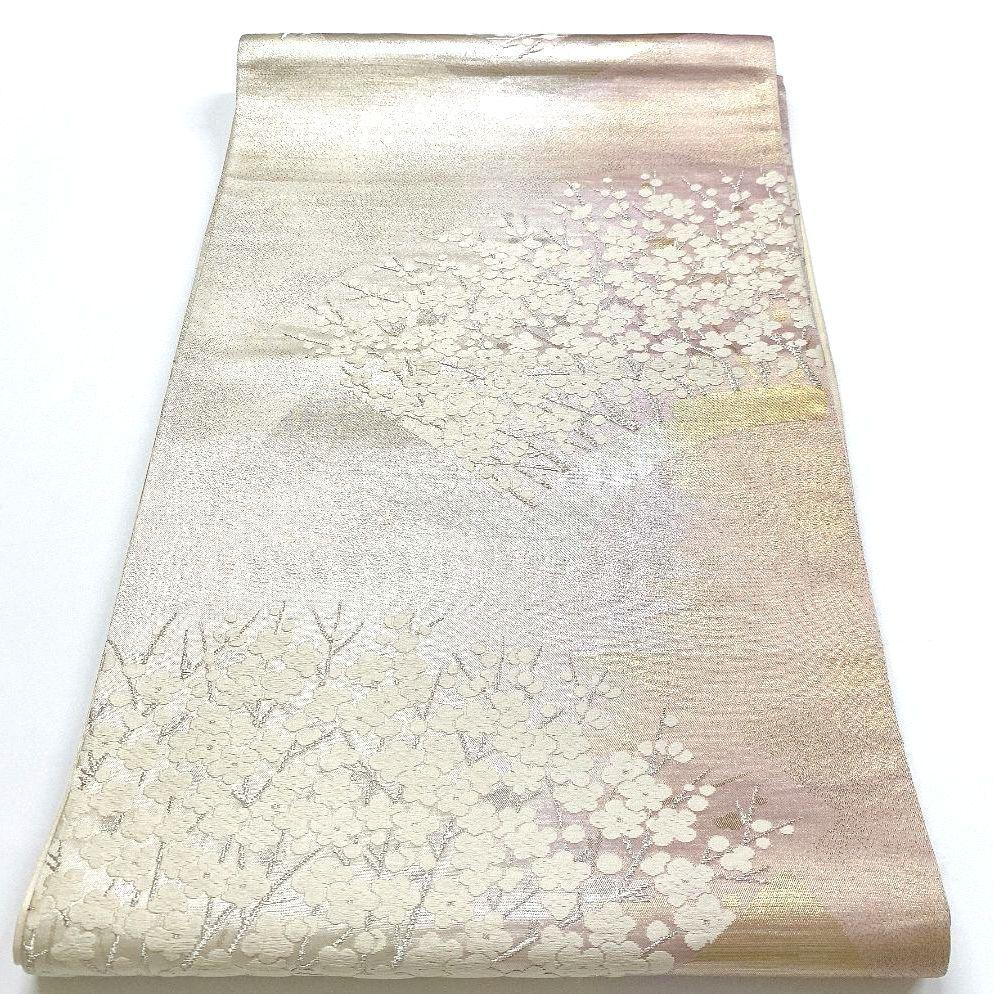 4496# Japanese Vintage Fukuro Obi Belt Kimono Fabric Silk Traditional Embroidery