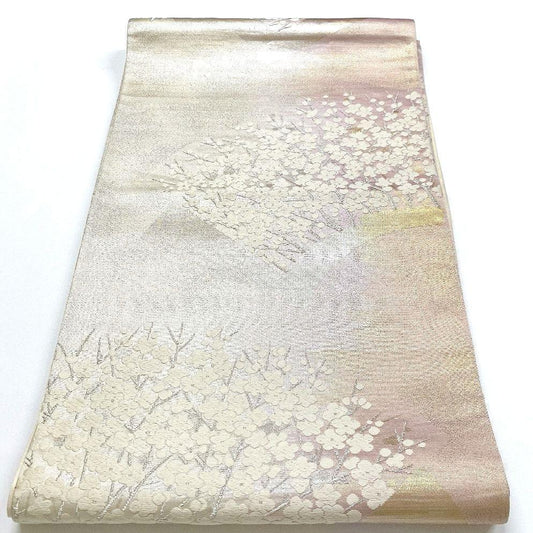 4496# Japanese Vintage Fukuro Obi Belt Kimono Fabric Silk Traditional Embroidery