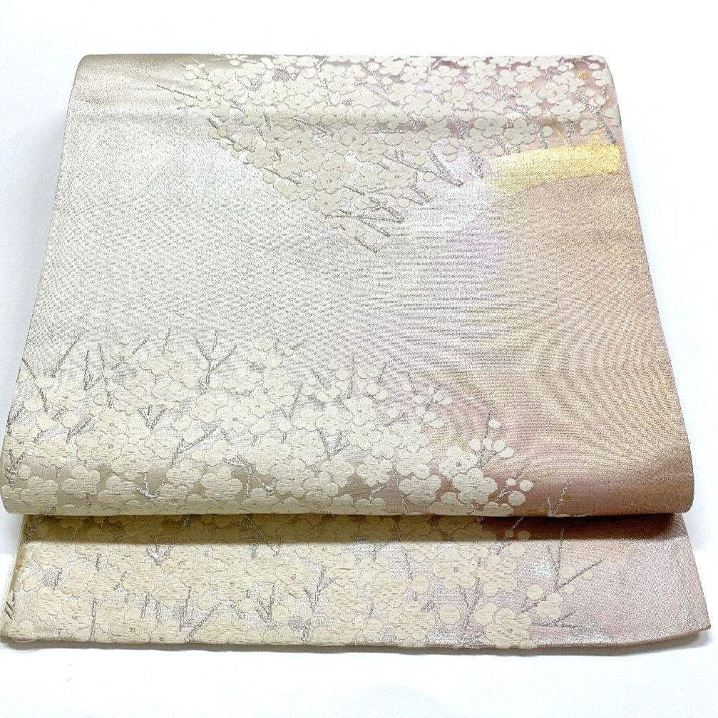 4496# Japanese Vintage Fukuro Obi Belt Kimono Fabric Silk Traditional Embroidery