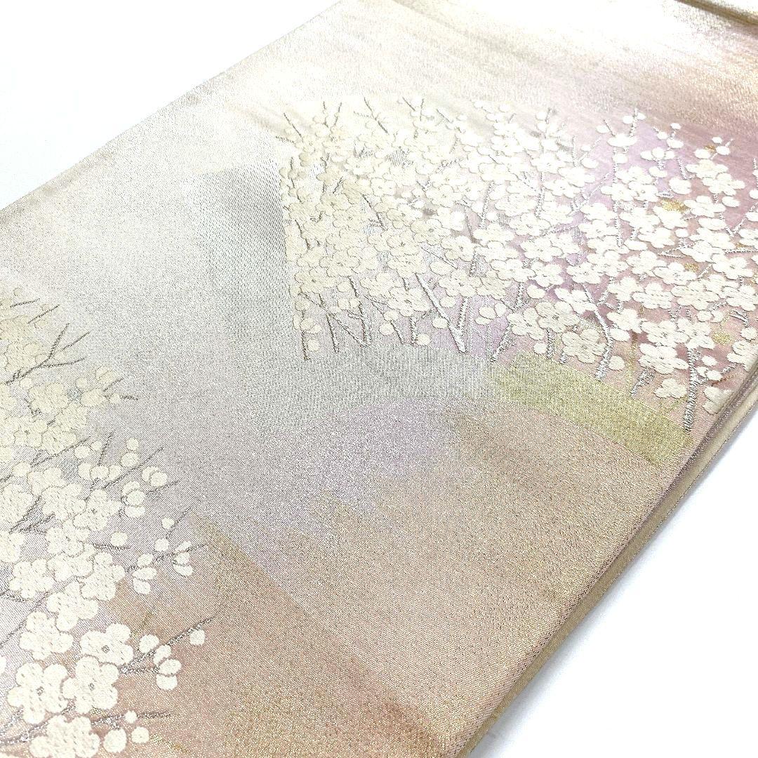 4496# Japanese Vintage Fukuro Obi Belt Kimono Fabric Silk Traditional Embroidery