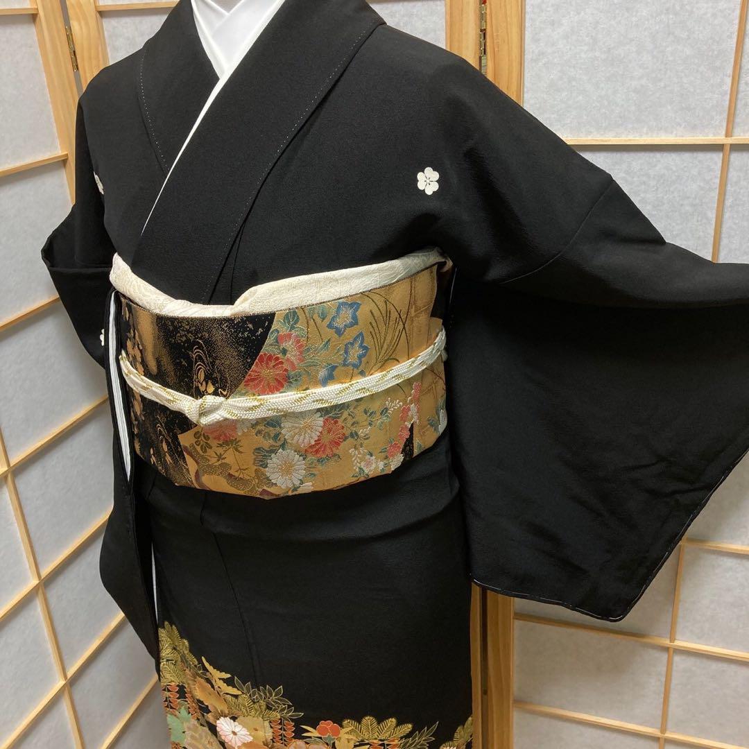 3412# Japanese Tomesode Kimono Vintage Womens Silk Fabric Robe Kimono only sold