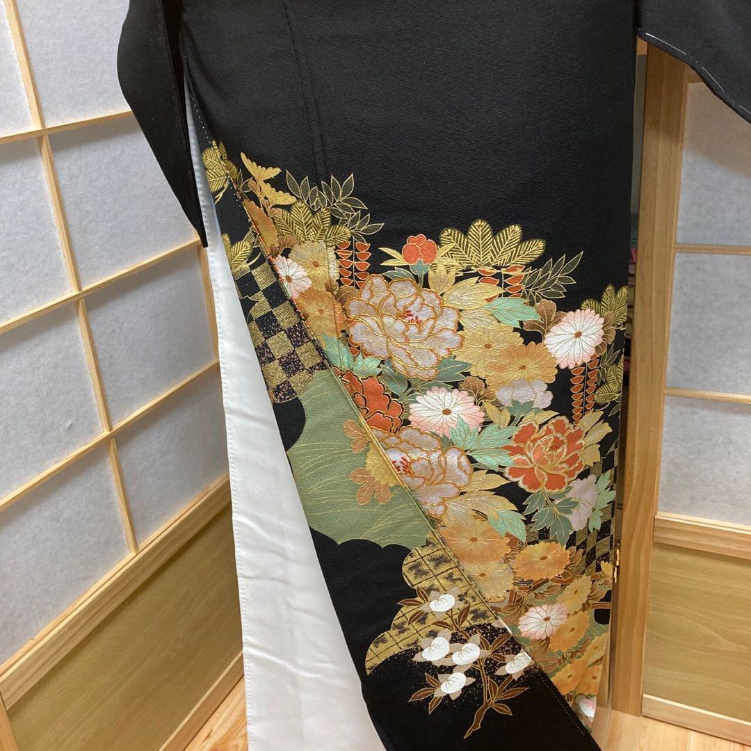 3412# Japanese Tomesode Kimono Vintage Womens Silk Fabric Robe Kimono only sold
