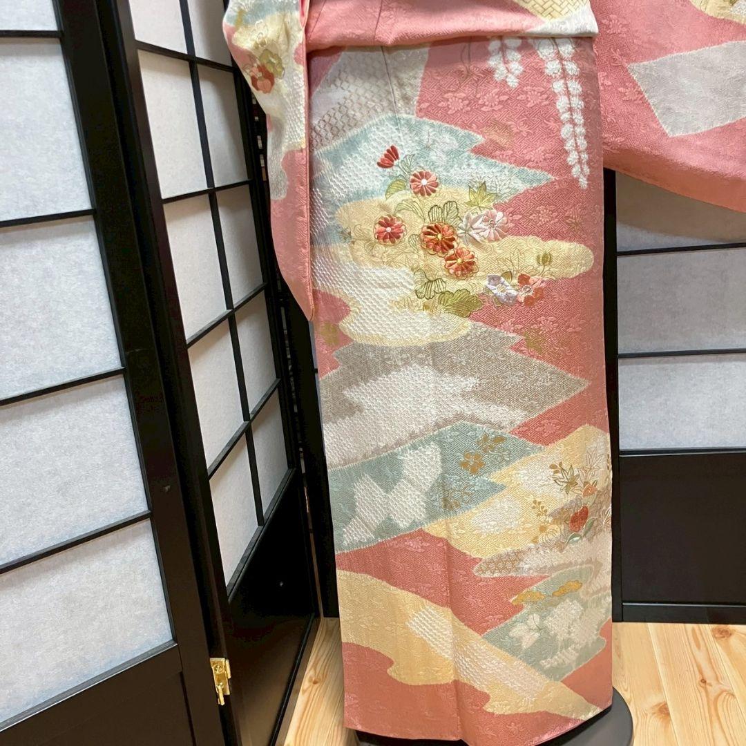 5468# Japanese Kimono Vintage Womens Silk Fabric Robe Kimono only sold Shibori