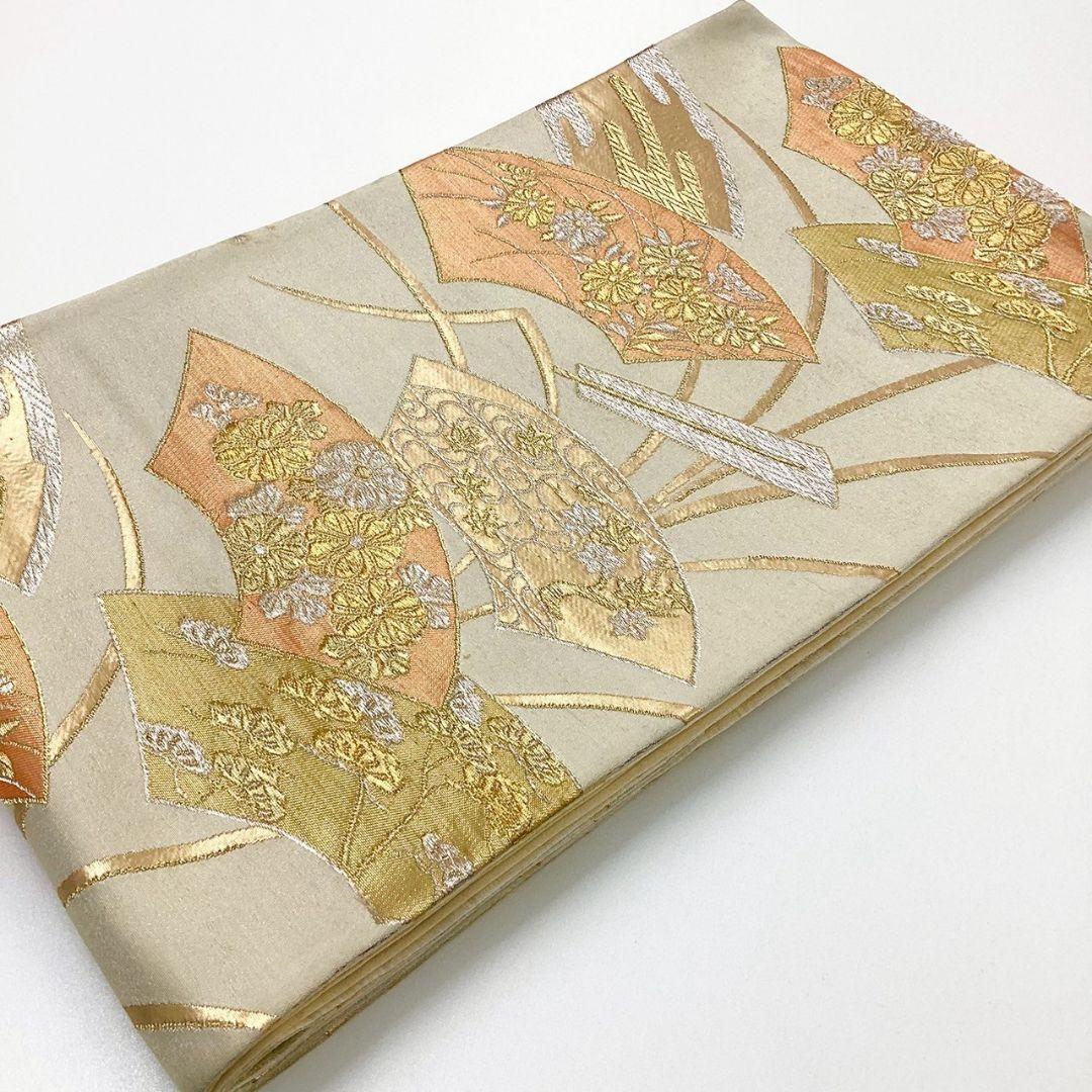 4967# Japanese Vintage Fukuro Obi Belt Kimono Fabric Silk Traditional