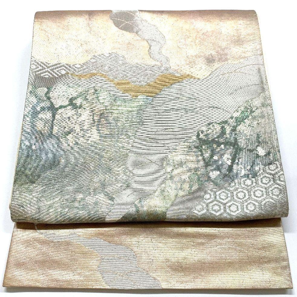 4461# Japanese Vintage Fukuro Obi Belt Kimono Fabric Silk Traditional