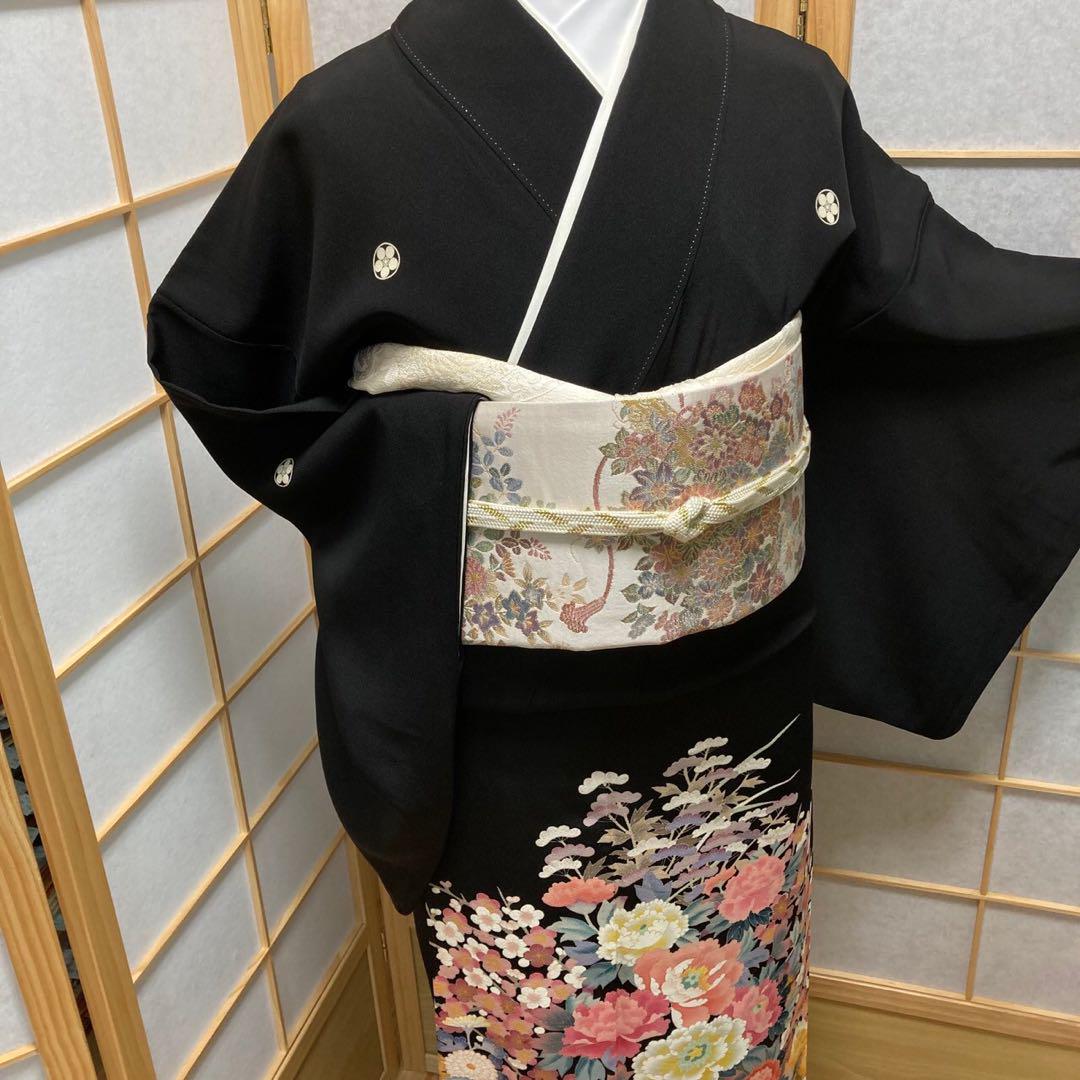 3409# Japanese Tomesode Kimono Vintage Womens Silk Fabric Robe Kimono only sold