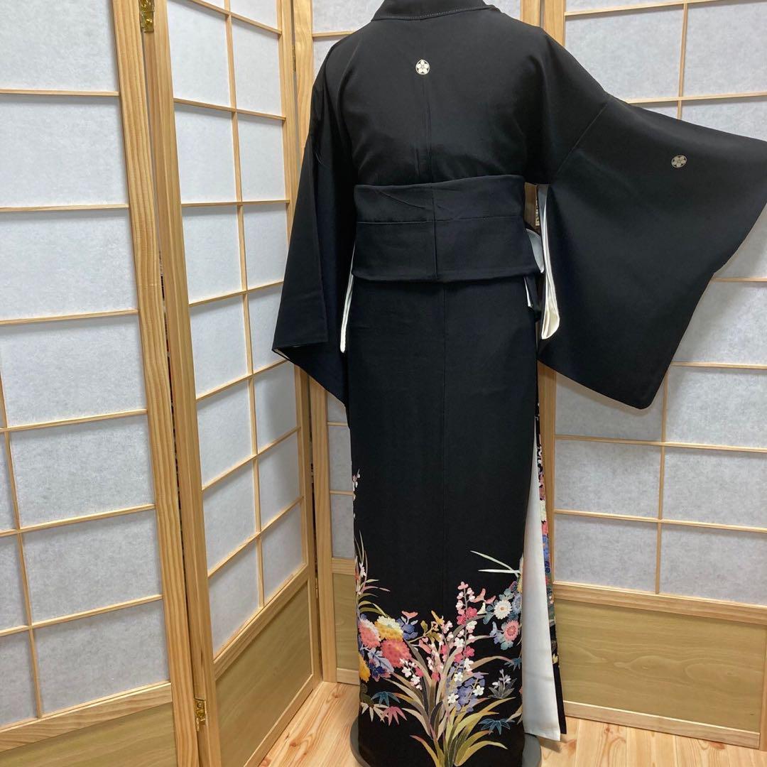 3409# Japanese Tomesode Kimono Vintage Womens Silk Fabric Robe Kimono only sold