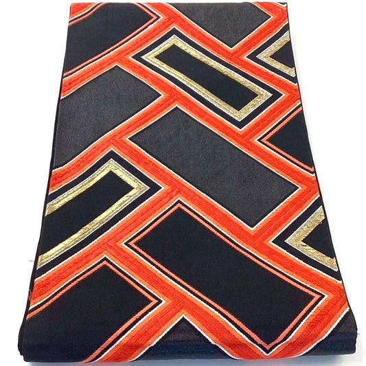 4764# Japanese Vintage Fukuro Obi Belt Kimono Fabric Silk Traditional Embroidery
