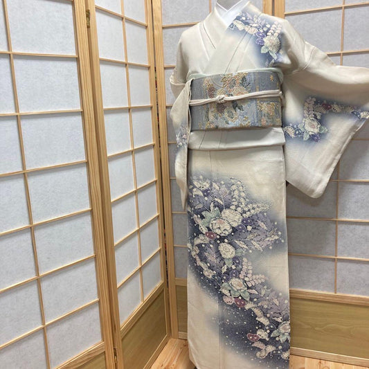 9339# Japanese Kimono Vintage Pure Silk Robe Traditional Kimono only sold 157cm