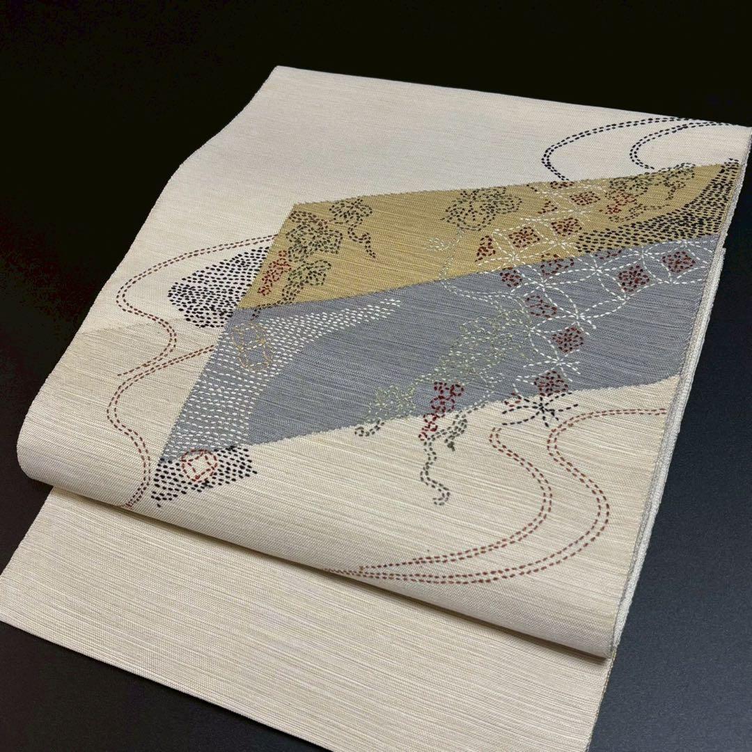 6162# Japanese Vintage Nagoya Obi Belt Kimono Pongee Fabric Silk Traditional