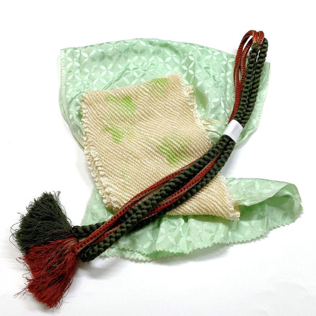 4641# Japanese Kimono Accessory Obiage and Obijime 2-piece Set Silk Shibori