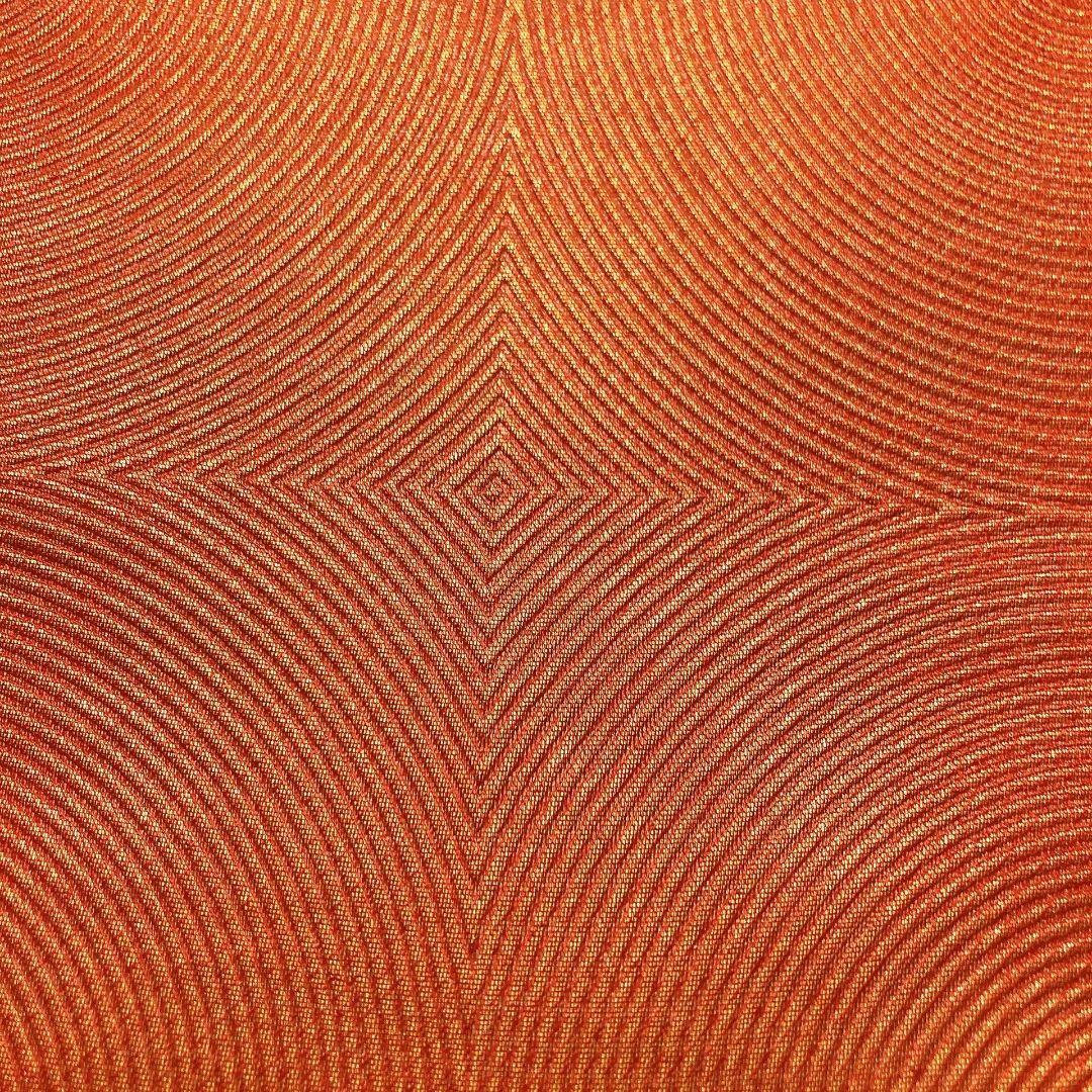 3774# Japanese Vintage Fukuro Obi Belt Kimono Fabric Silk Traditional Orange