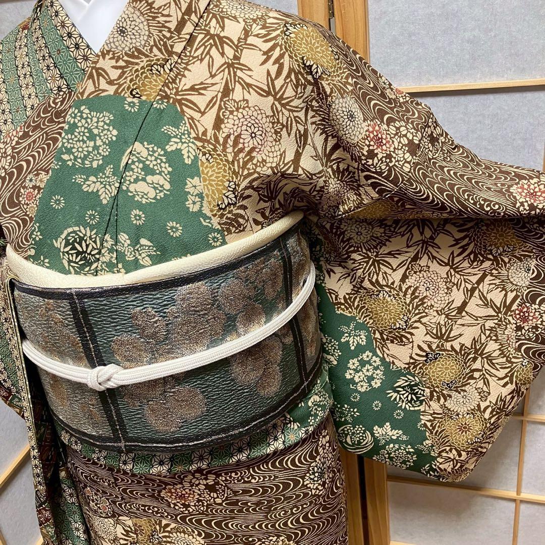 8083# Japanese Kimono Vintage Womens Silk Fabric Robe Kimono only sold