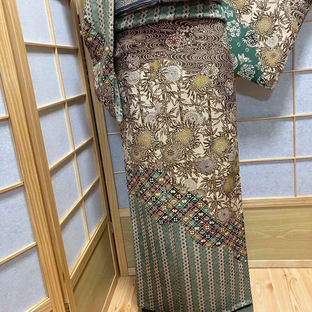 8083# Japanese Kimono Vintage Womens Silk Fabric Robe Kimono only sold