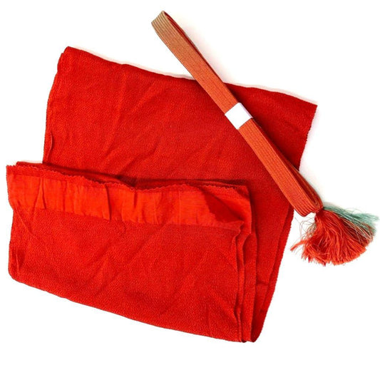3474# Japanese Kimono Accessory Vintage Obiage and Obijime 2-piece Set Silk