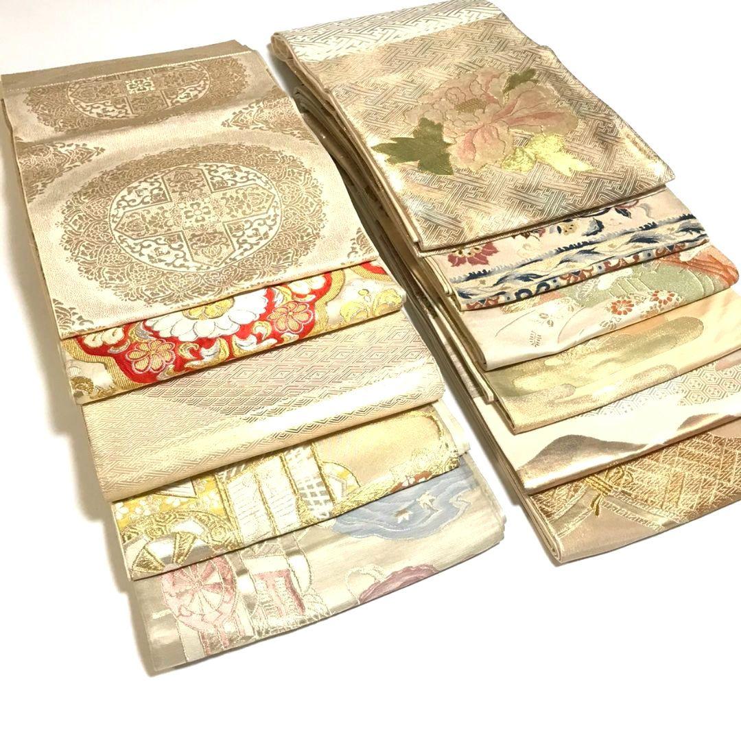 6137# Japanese Vintage Bundle 11pcs Set Bulk Obi Belt Kimono Pure Silk Wholesale