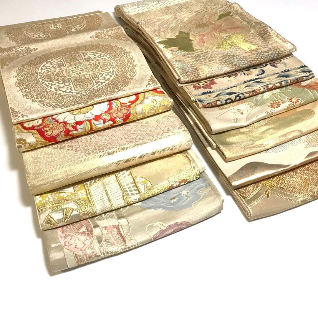 6137# Japanese Vintage Bundle 11pcs Set Bulk Obi Belt Kimono Pure Silk Wholesale
