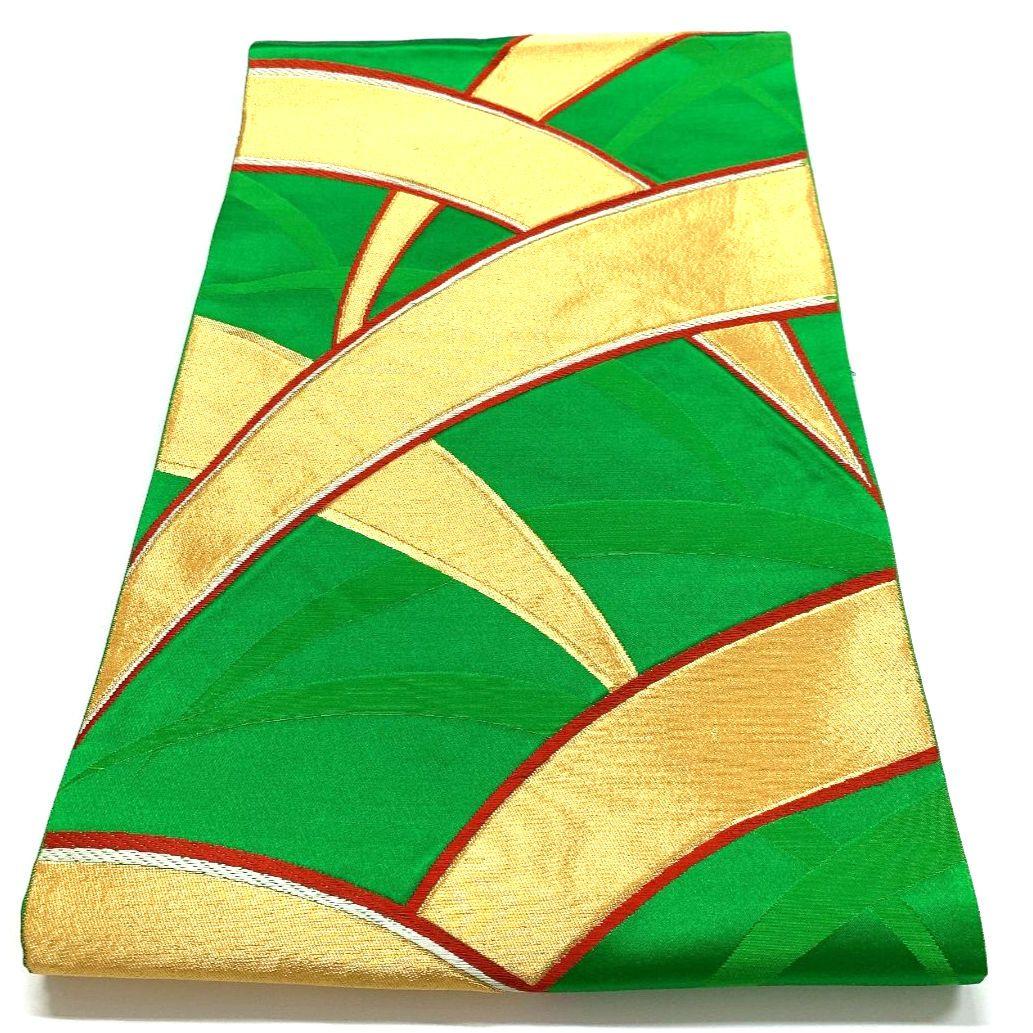 4454# Japanese Vintage Fukuro Obi Belt Kimono Fabric Silk Traditional Embroidery