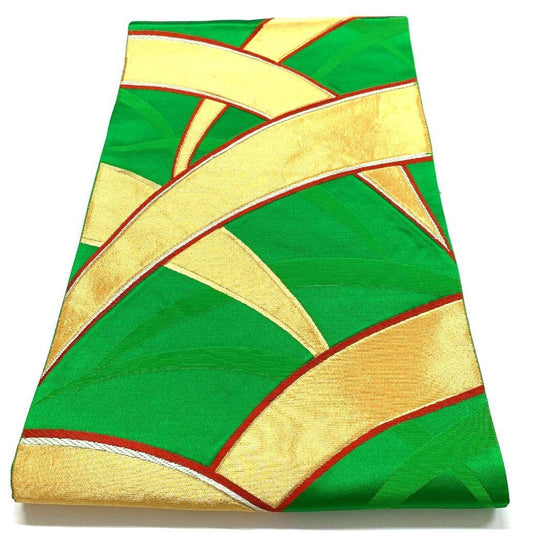 4454# Japanese Vintage Fukuro Obi Belt Kimono Fabric Silk Traditional Embroidery