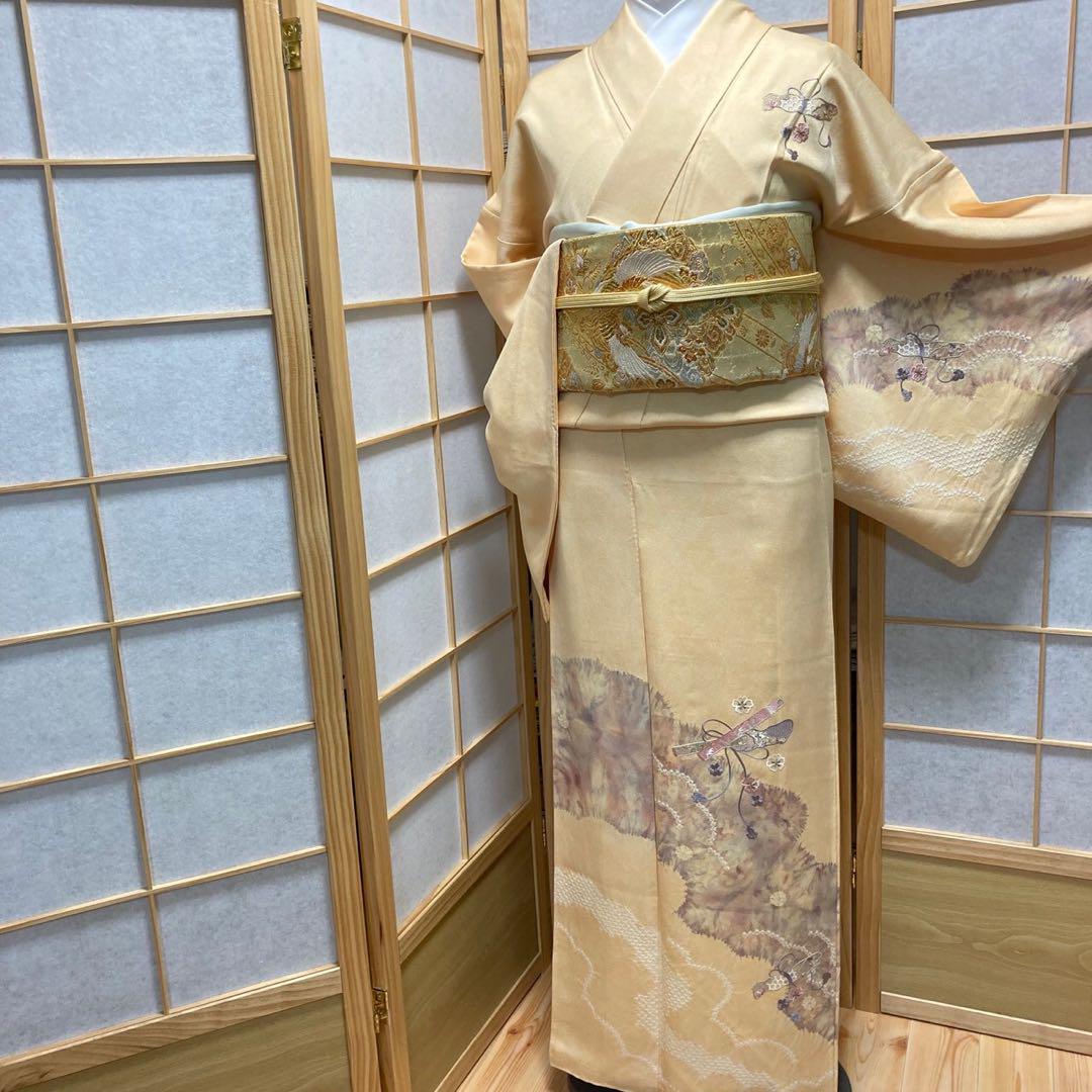 1717# Japanese Kimono Vintage Womens Silk Fabric Robe Kimono only sold Shibori